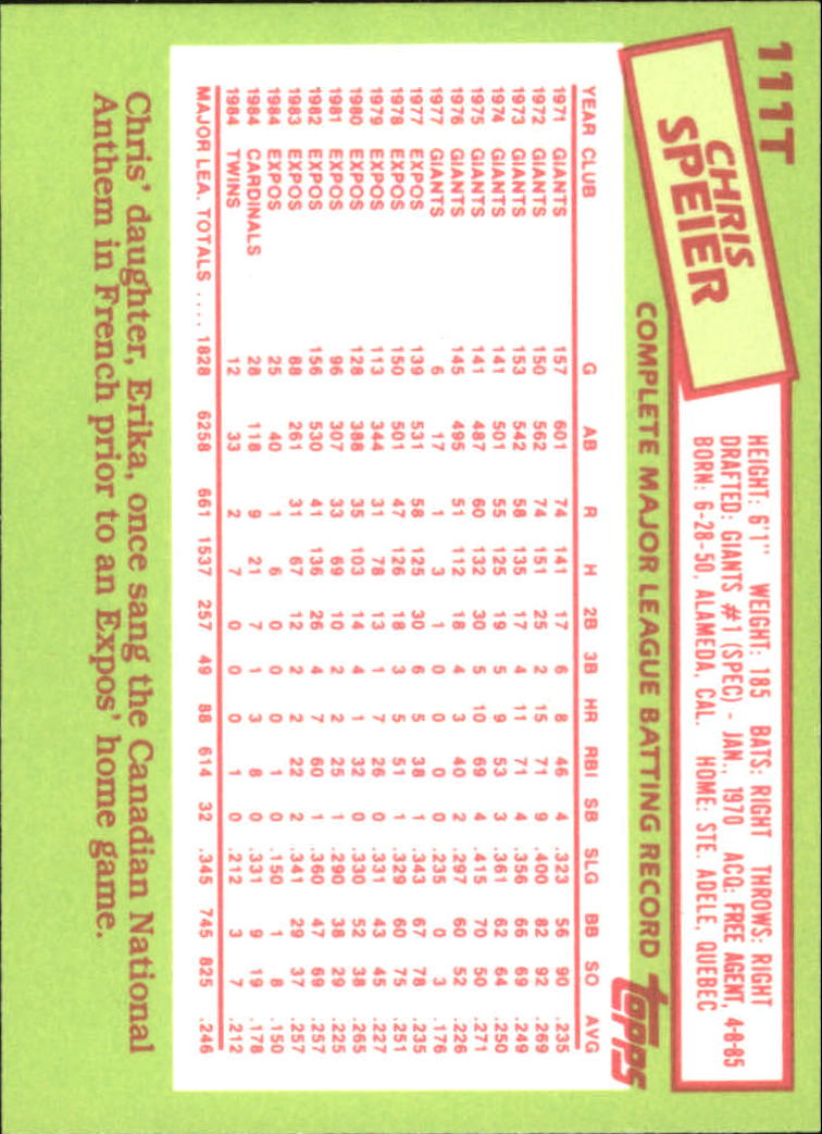 A2834- 1985 Topps Traded Tiffany BB Card #s 1-132 -You Pick- 15+ FREE US SHIP - Bild 219 von 261