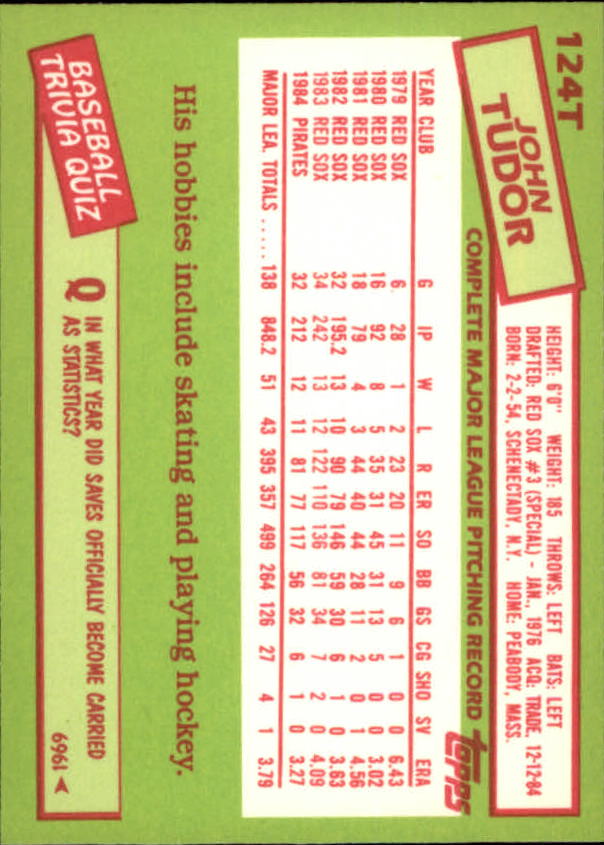 A2834- 1985 Topps Traded Tiffany BB Card #s 1-132 -You Pick- 15+ FREE US SHIP - Bild 245 von 261