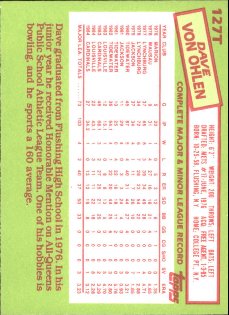 A2834- 1985 Topps Traded Tiffany BB Card #s 1-132 -You Pick- 15+ FREE US SHIP - Bild 251 von 261