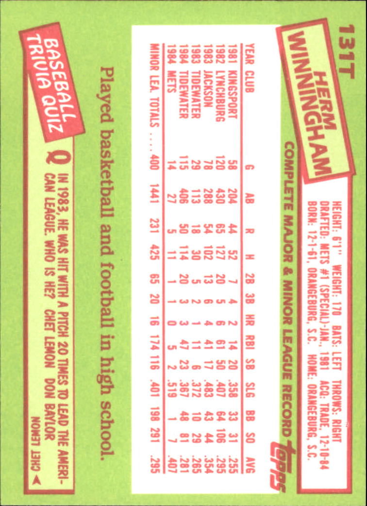 A2834- 1985 Topps Traded Tiffany BB Card #s 1-132 -You Pick- 15+ FREE US SHIP - Bild 259 von 261