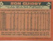 1986 Topps Wax Box Cards #H Ron Guidry back image