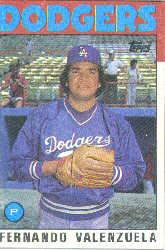 1986 Topps Wax Box Cards #P Fernando Valenzuela