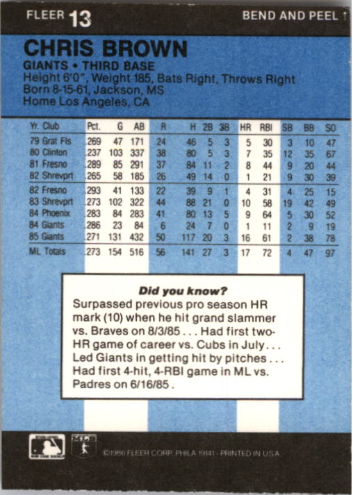 1986 Fleer Star Stickers Baseball - Picture 27 of 265