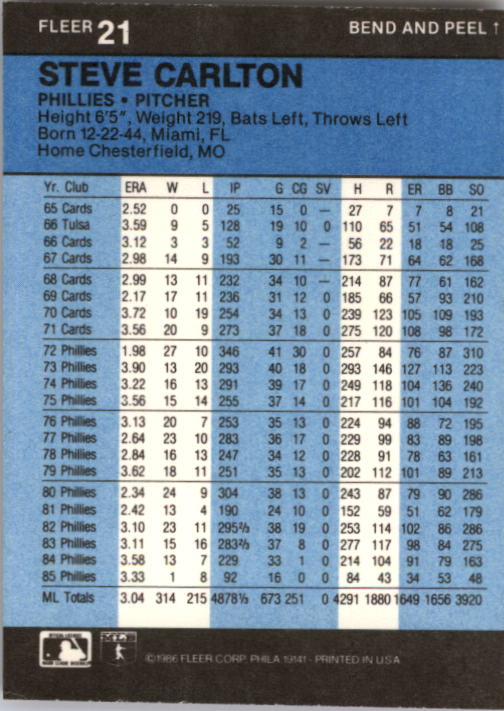 1986 Fleer Star Stickers Baseball - Picture 43 of 265