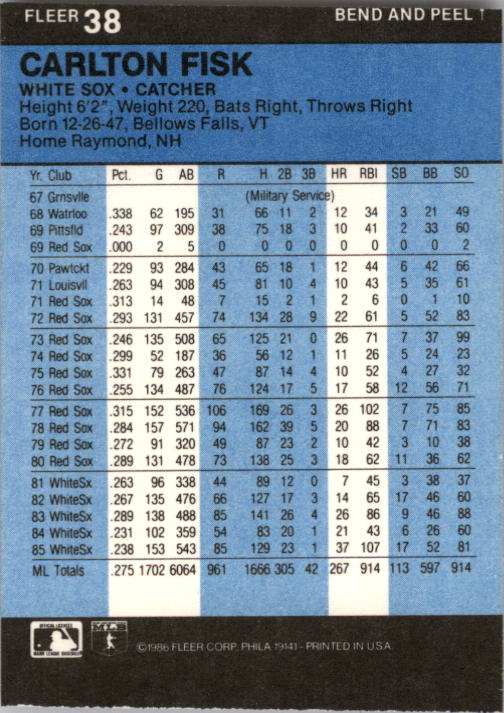 1986 Fleer Star Stickers Baseball - Picture 77 of 265