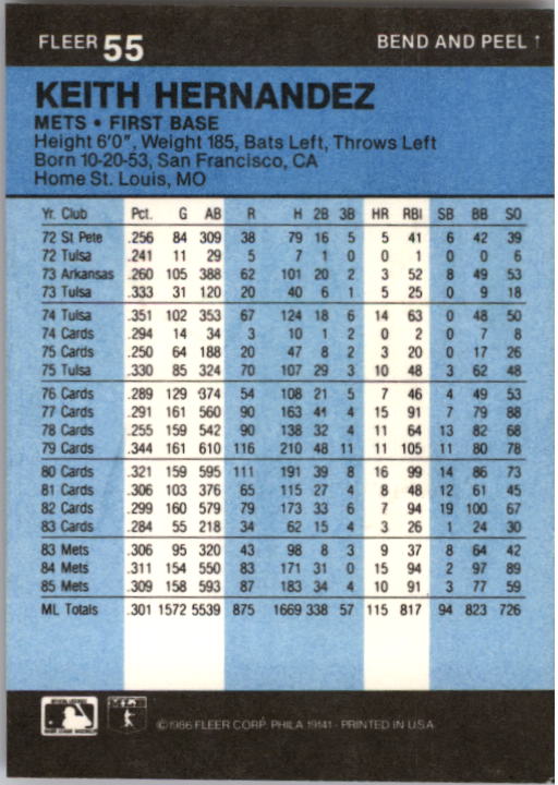 1986 Fleer Star Stickers Baseball - Picture 111 of 265