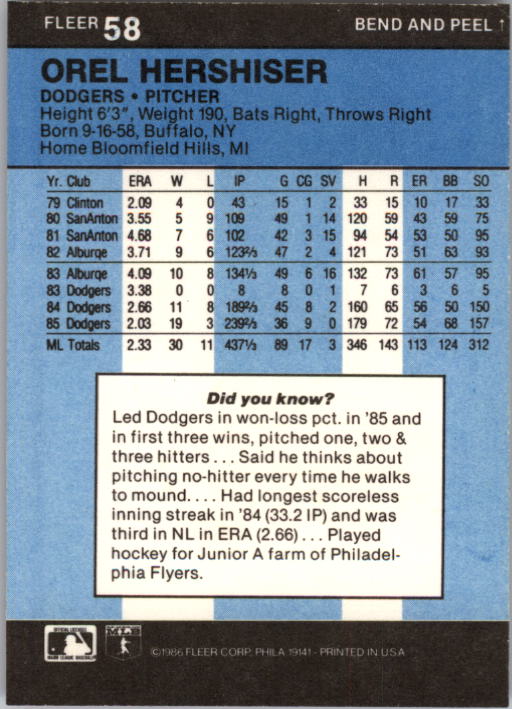 1986 Fleer Star Stickers Baseball - Picture 117 of 265
