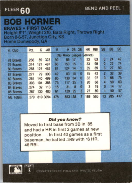 1986 Fleer Star Stickers Baseball - Picture 121 of 265