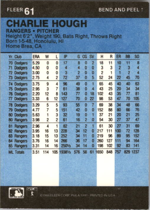1986 Fleer Star Stickers Baseball - Picture 123 of 265