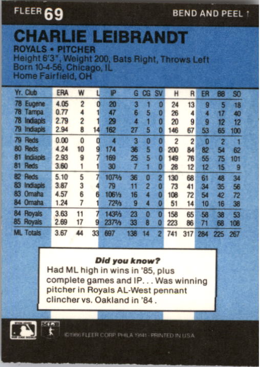 1986 Fleer Star Stickers Baseball - Picture 139 of 265