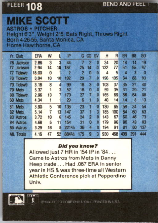 1986 Fleer Star Stickers Baseball - Picture 217 of 265