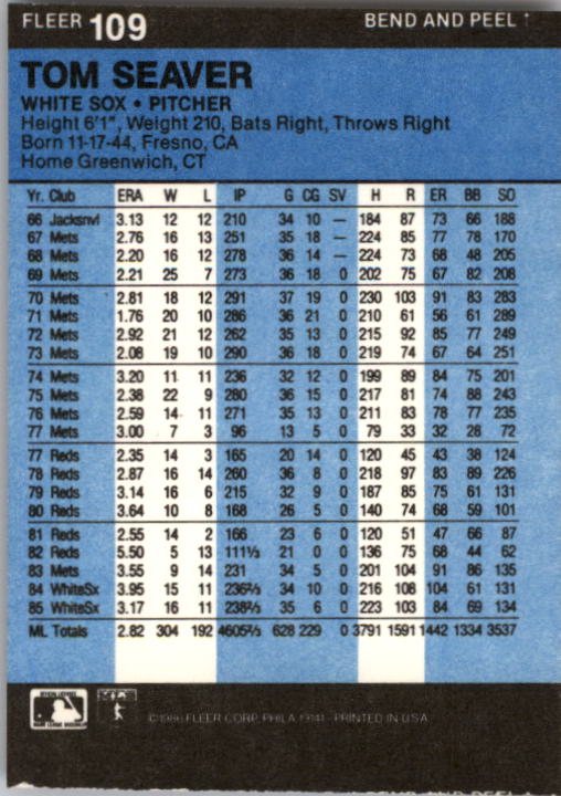 1986 Fleer Star Stickers Baseball - Picture 219 of 265