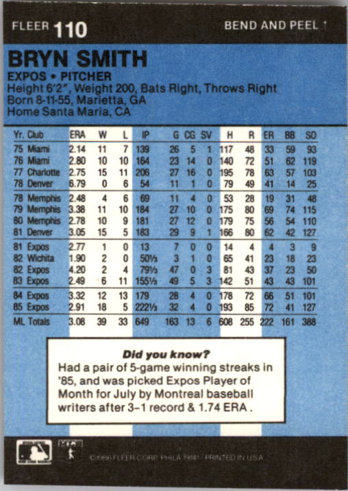 1986 Fleer Star Stickers Baseball - Picture 221 of 265