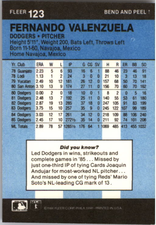 1986 Fleer Star Stickers Baseball - Picture 247 of 265