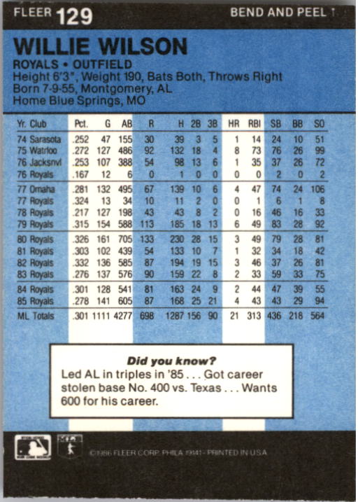 1986 Fleer Star Stickers Baseball - Picture 259 of 265