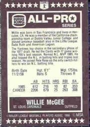 1986 Burger King All-Pro #17 Dwight Gooden back image