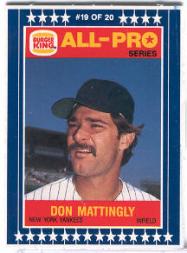 1986 Burger King All-Pro #19 Don Mattingly