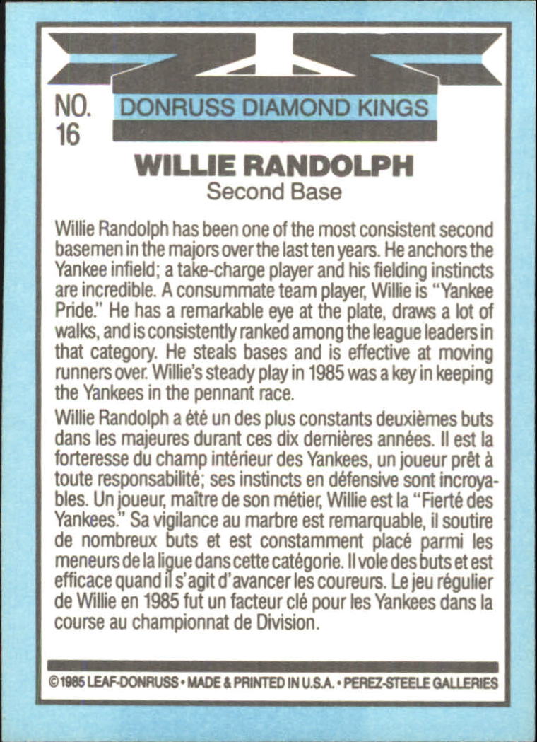 1986 Leaf/Donruss Baseball Card Pick (Base) - Bild 9 von 307