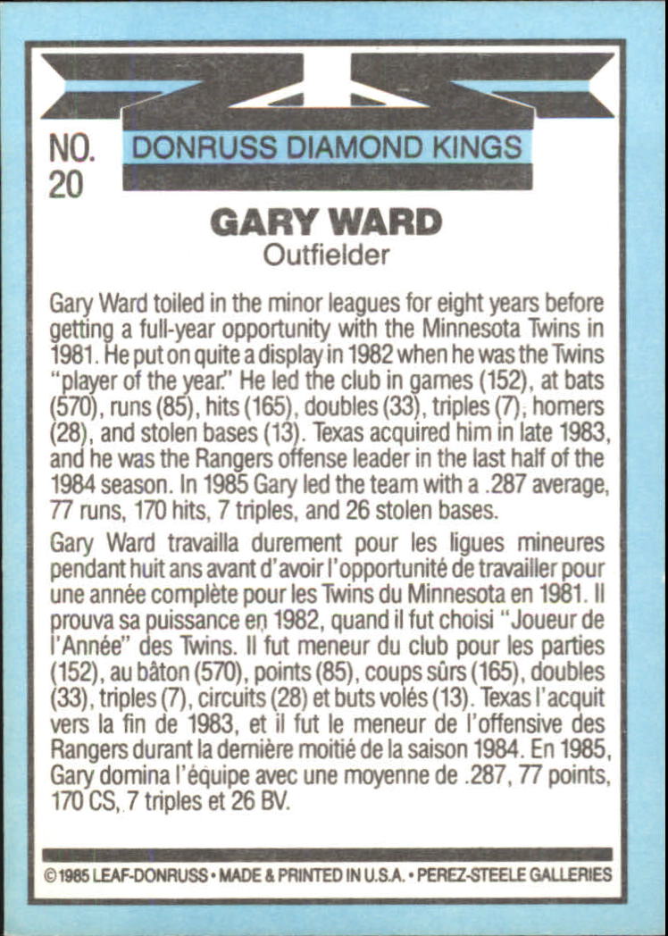 1986 Leaf/Donruss Baseball Card Pick (Base) - Bild 11 von 307