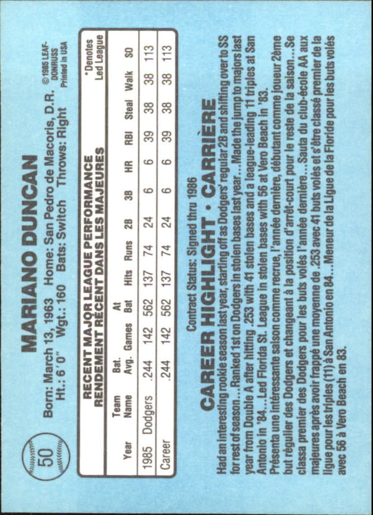 1986 Leaf/Donruss Baseball Card Pick (Base) - Bild 31 von 307