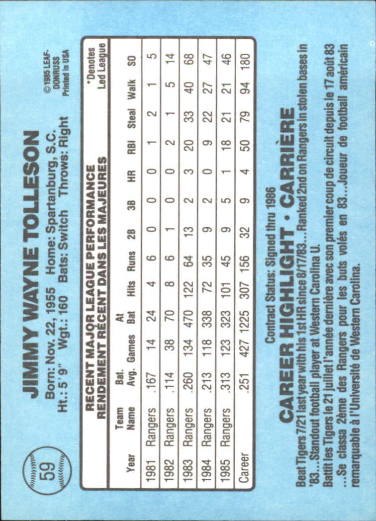 1986 Leaf/Donruss Baseball Card Pick (Base) - Bild 37 von 307