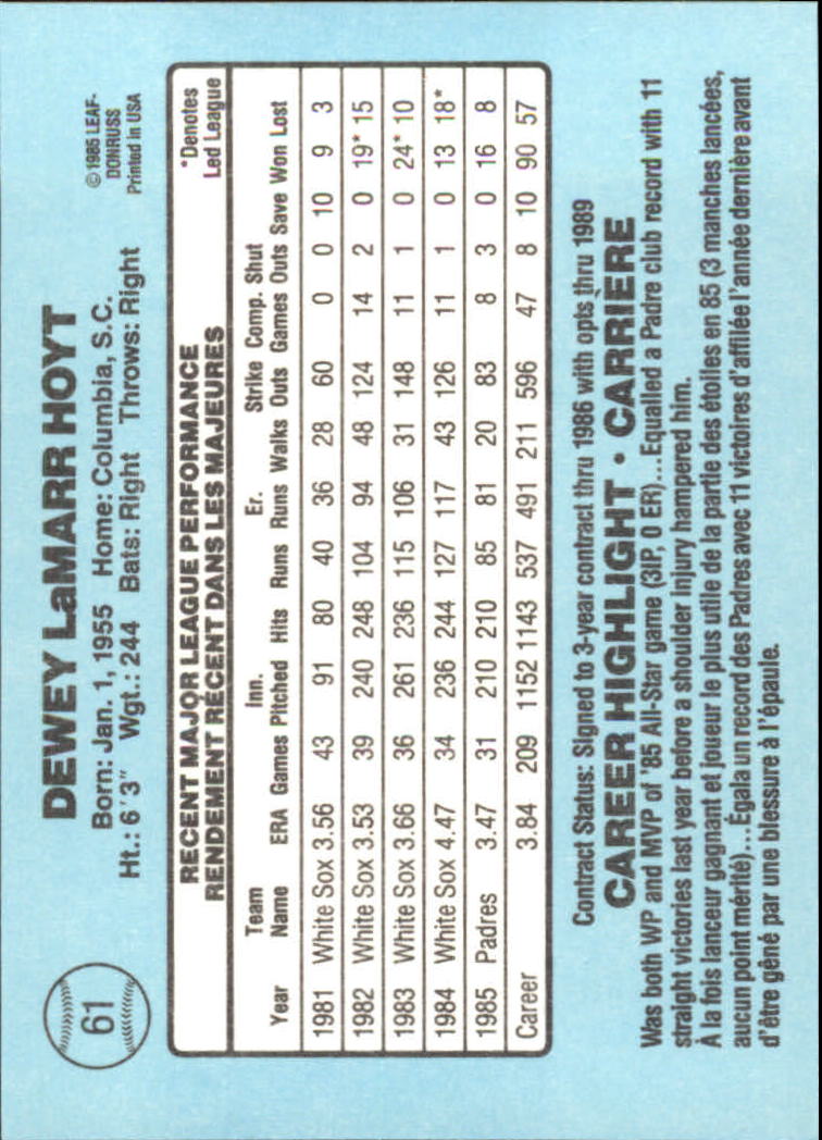 1986 Leaf/Donruss Baseball Card Pick (Base) - Bild 39 von 307