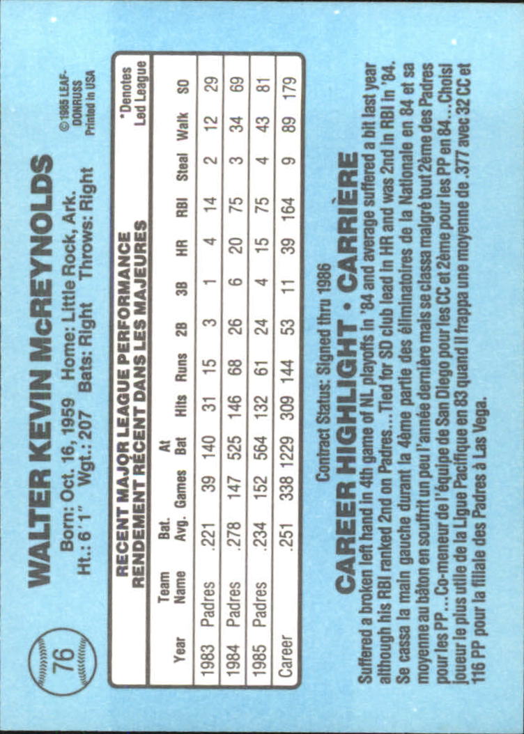 1986 Leaf/Donruss Baseball Card Pick (Base) - Bild 51 von 307