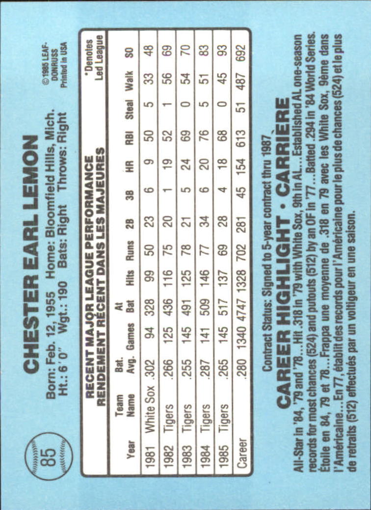 1986 Leaf/Donruss Baseball Card Pick (Base) - Bild 63 von 307