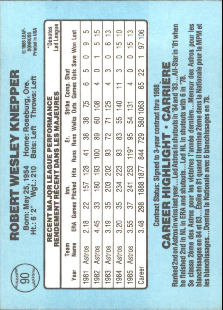 1986 Leaf/Donruss Baseball Card Pick (Base) - Bild 69 von 307
