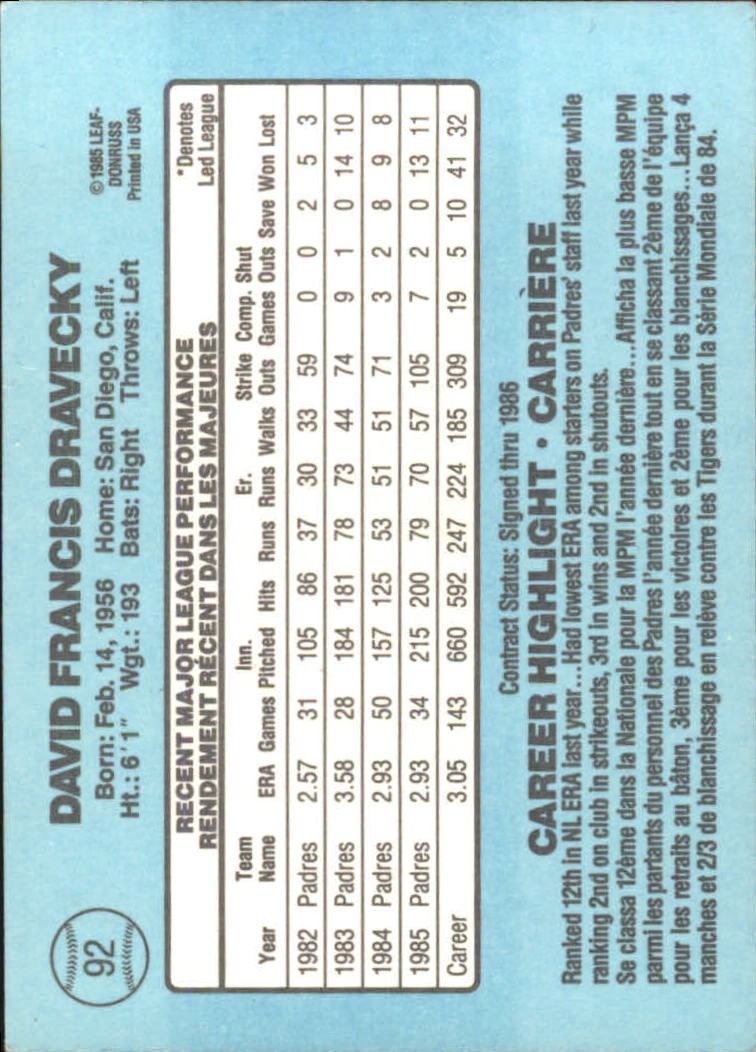 1986 Leaf/Donruss Baseball Card Pick (Base) - Bild 71 von 307