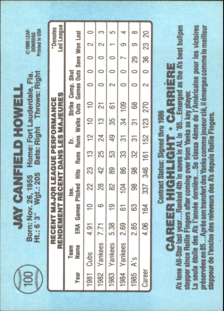 1986 Leaf/Donruss Baseball Card Pick (Base) - Bild 83 von 307