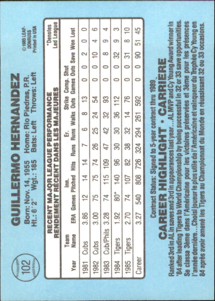 1986 Leaf/Donruss Baseball Card Pick (Base) - Bild 85 von 307