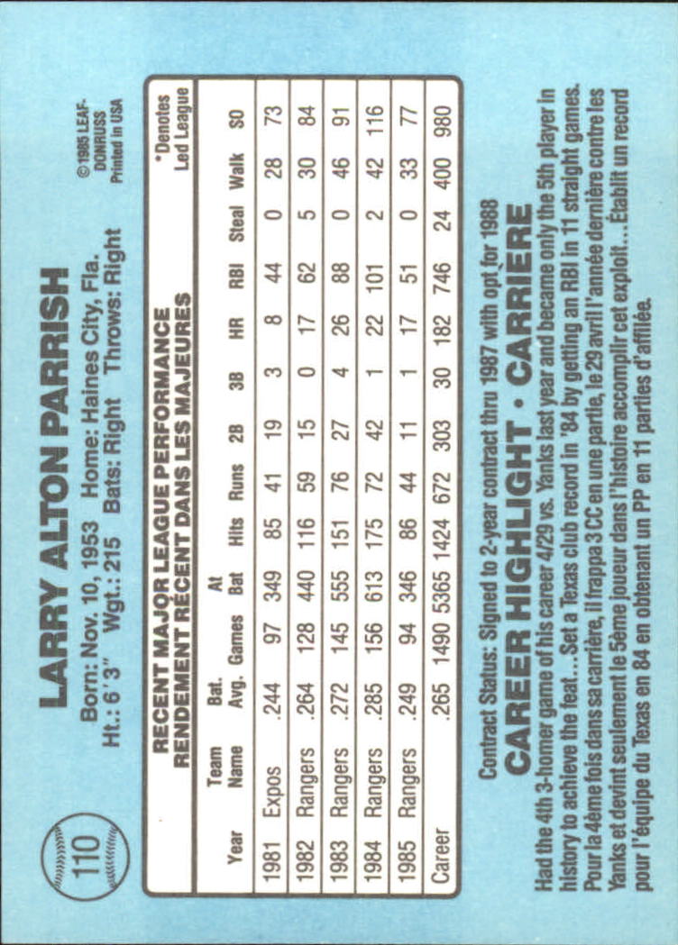 1986 Leaf/Donruss Baseball Card Pick (Base) - Bild 95 von 307