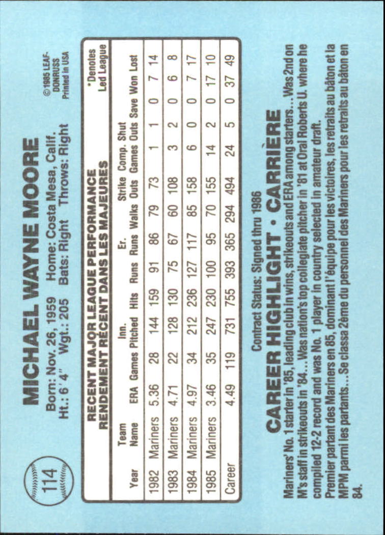 1986 Leaf/Donruss Baseball Card Pick (Base) - Bild 103 von 307