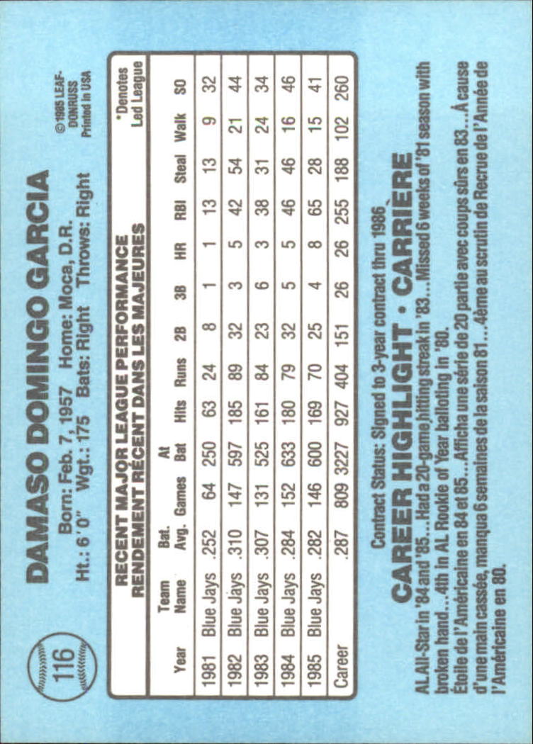 1986 Leaf/Donruss Baseball Card Pick (Base) - Bild 105 von 307