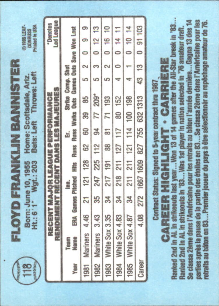 1986 Leaf/Donruss Baseball Card Pick (Base) - Bild 107 von 307
