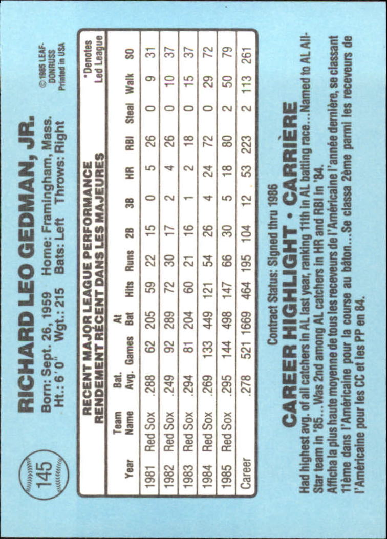 1986 Leaf/Donruss Baseball Card Pick (Base) - Bild 143 von 307