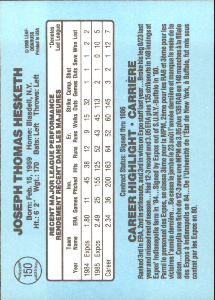 1986 Leaf/Donruss Baseball Card Pick (Base) - Bild 149 von 307