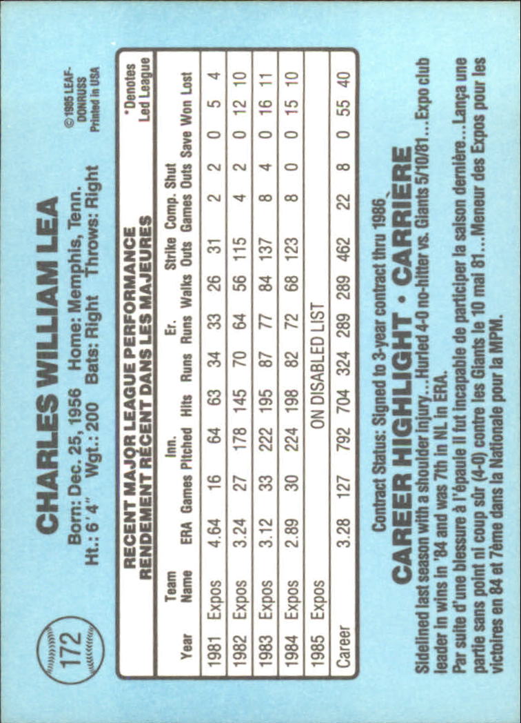 1986 Leaf/Donruss Baseball Card Pick (Base) - Bild 183 von 307