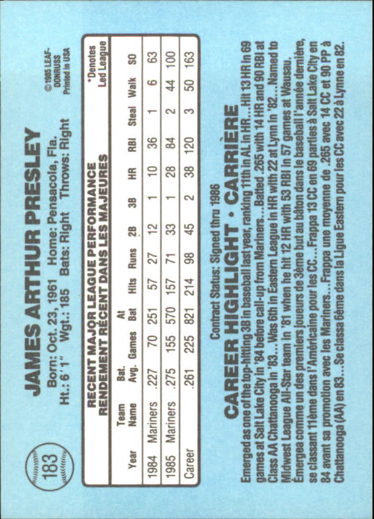 1986 Leaf/Donruss Baseball Card Pick (Base) - Bild 197 von 307