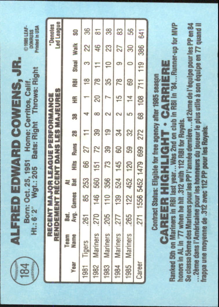1986 Leaf/Donruss Baseball Card Pick (Base) - Bild 199 von 307