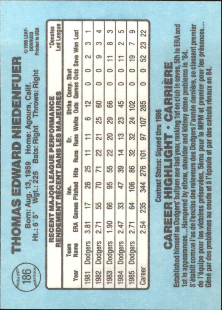 1986 Leaf/Donruss Baseball Card Pick (Base) - Bild 201 von 307