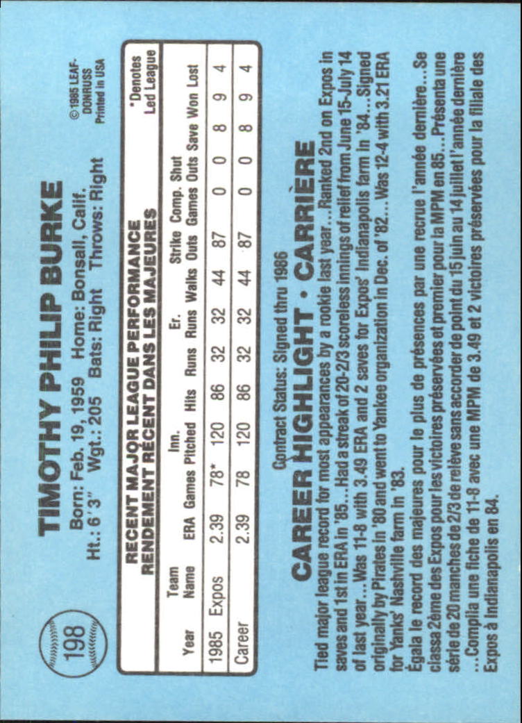 1986 Leaf/Donruss Baseball Card Pick (Base) - Bild 221 von 307
