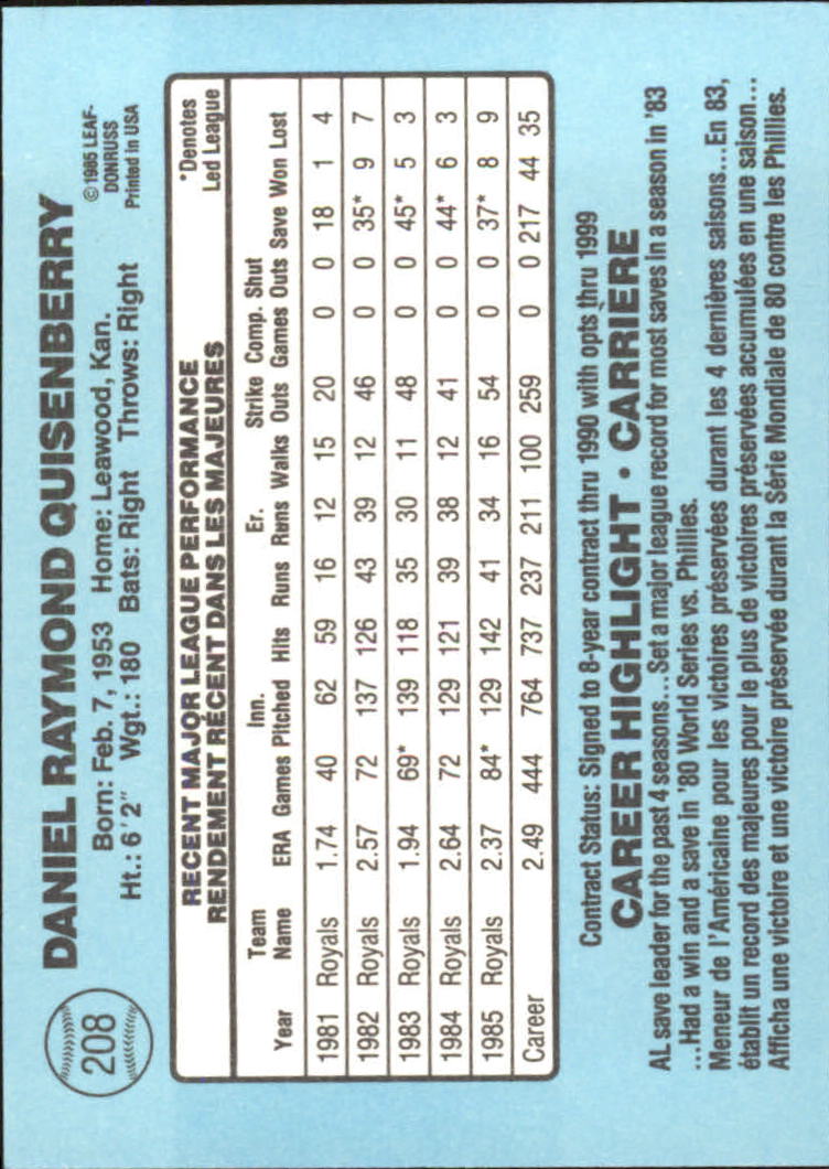 1986 Leaf/Donruss Baseball Card Pick (Base) - Bild 235 von 307
