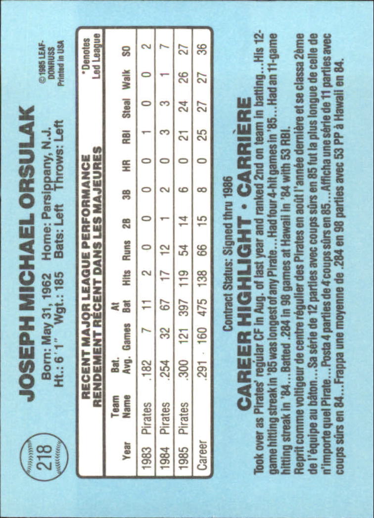 1986 Leaf/Donruss Baseball Card Pick (Base) - Bild 241 von 307