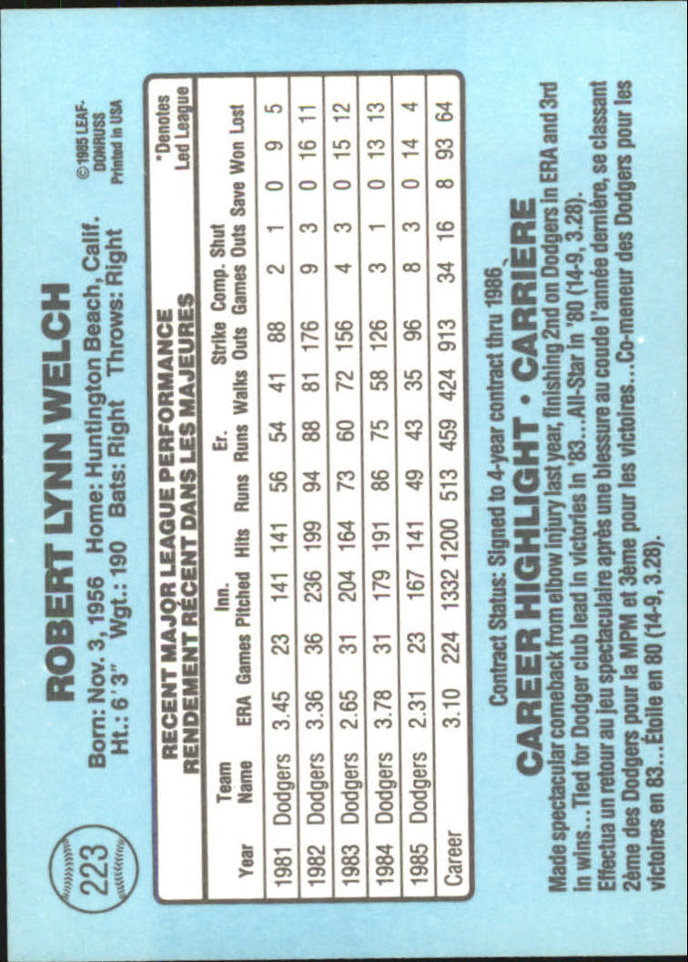 1986 Leaf/Donruss Baseball Card Pick (Base) - Bild 251 von 307