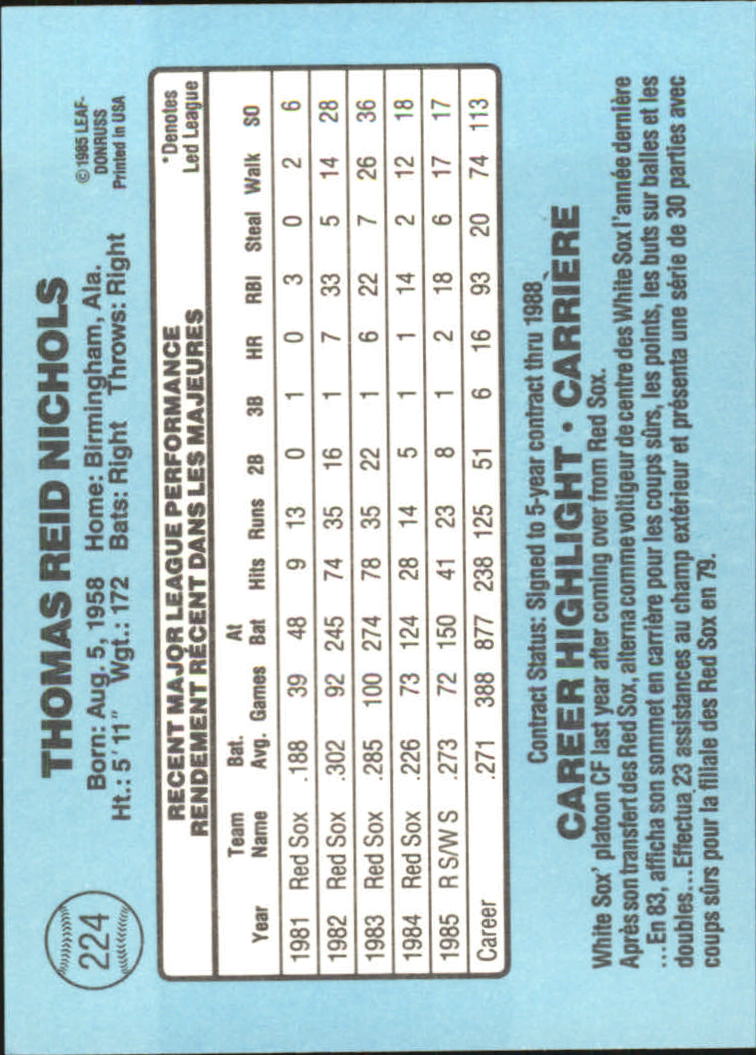 1986 Leaf/Donruss Baseball Card Pick (Base) - Bild 253 von 307