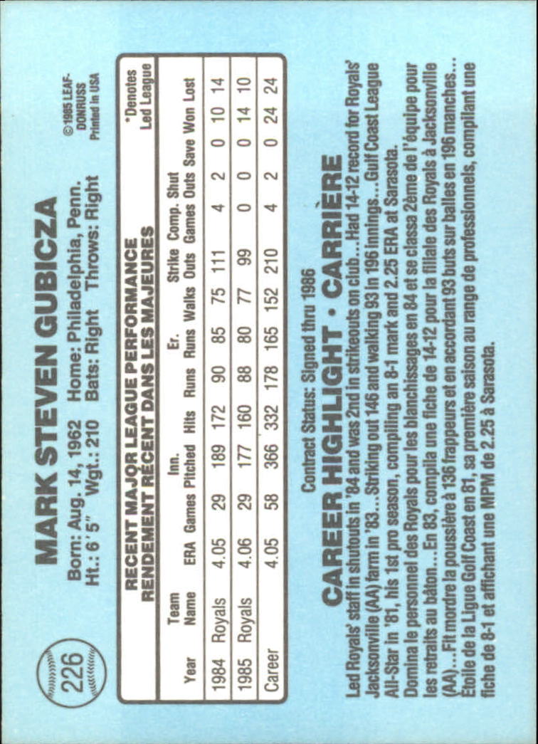 1986 Leaf/Donruss Baseball Card Pick (Base) - Bild 255 von 307