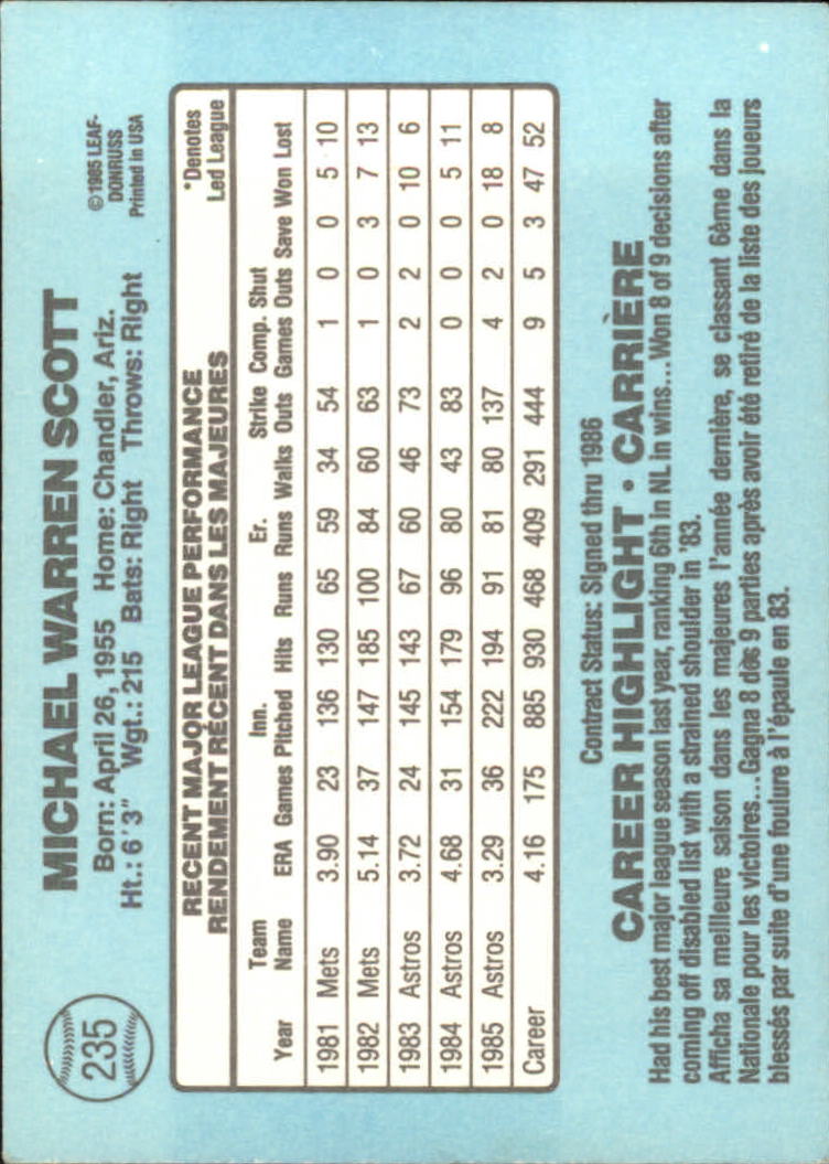 1986 Leaf/Donruss Baseball Card Pick (Base) - Bild 265 von 307