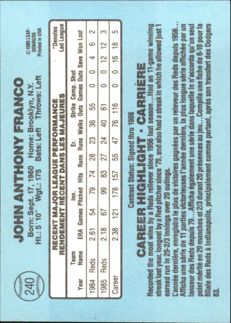 1986 Leaf/Donruss Baseball Card Pick (Base) - Bild 271 von 307